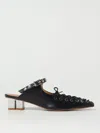 Ganni Womens Black Eyelets Lace-up Faux-leather Mules Eur 39 / 6 Uk In Black