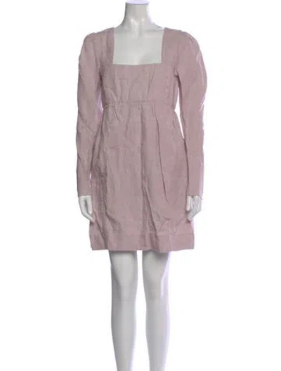 Pre-owned Ganni Hemp Mini Dress W/ Tags In Pink