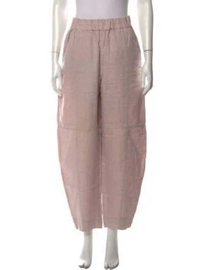 Pre-owned Ganni Hemp Wide Leg Pants In Pink
