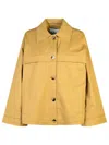 Ganni Herringbone Pattern Cotton Jacket In Brown