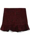 Ganni Herringbone Wool Miniskirt In Rot