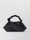 GANNI HEXAGONAL LEATHER SHOULDER BAG WITH BUTTERFLY DETAIL
