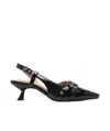 Ganni Slingback Kitten Heel Pump In Black