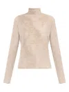 Ganni High-neck Button Sweater In Neutral