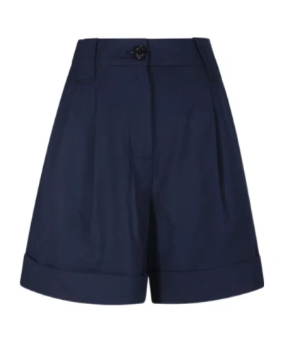 Ganni High-rise Pleated Shorts In Black