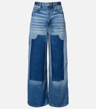 Ganni High-rise Wide-leg Jeans In Blue
