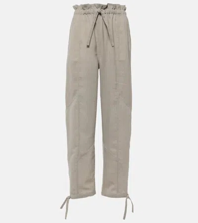 Ganni High-rise Wide-leg Pants In Gray