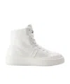 Ganni High-top Logo-patch Sneakers In White