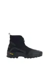 Ganni Layered Effect Technical Ankle Boots In Black