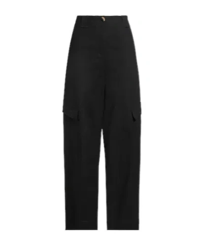 Ganni High Waist Cargo Pants In Black