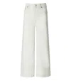 Ganni White Cropped Jeans In Bianco