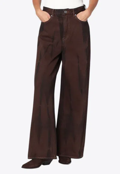GANNI HIGH-WAIST WIDE-LEG JEANS