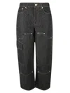 Ganni High-waisted Black Jeans With Wide Legs In Black