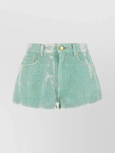 GANNI HIGH-WAISTED DENIM SHORTS FEATURING TIE-DYE EFFECT