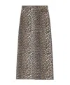 Ganni + Net Sustain Leopard-print Organic Denim Maxi Skirt In Black