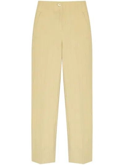 Ganni High-waisted Striped Trousers In Neutrals