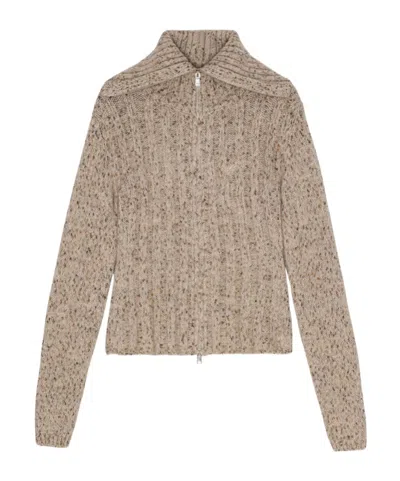 GANNI GANNI HIGHNECK ZIP CARDIGAN