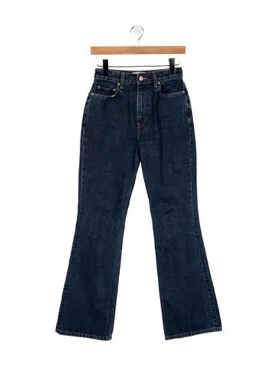 Pre-owned Ganni High-rise Flared Jeans In Blue