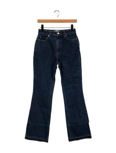 Pre-owned Ganni High-rise Flared Jeans In Blue