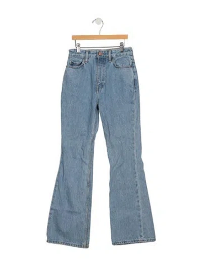 Pre-owned Ganni High-rise Flared Jeans In Blue