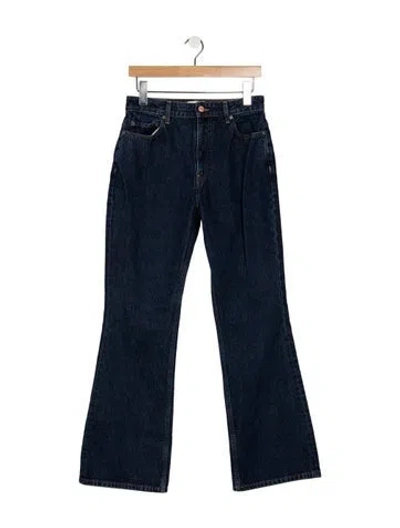 Pre-owned Ganni High-rise Flared Jeans In Blue
