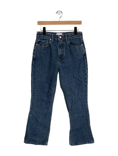 Pre-owned Ganni High-rise Flared Jeans In Blue