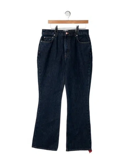 Pre-owned Ganni High-rise Flared Jeans In Blue