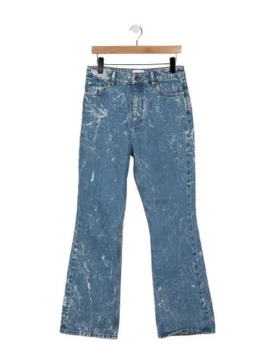 Pre-owned Ganni High-rise Flared Jeans In Blue