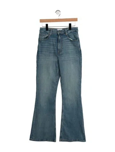 Pre-owned Ganni High-rise Flared Jeans In Blue