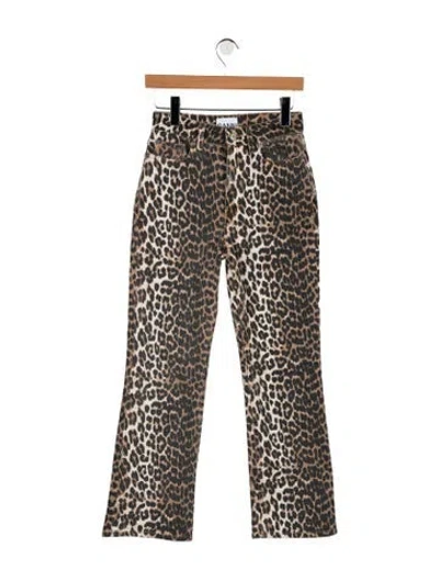 Pre-owned Ganni High-rise Flared Jeans In Grey