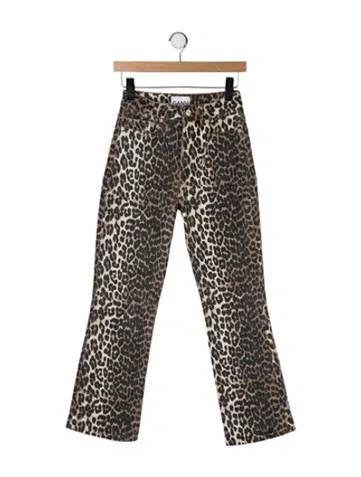 Pre-owned Ganni High-rise Flared Jeans In Multi