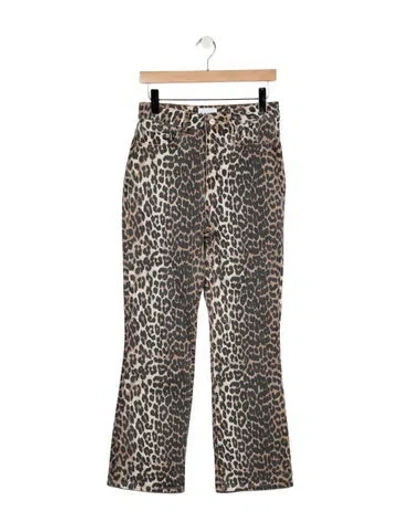 Pre-owned Ganni High-rise Flared Jeans In Multicolor