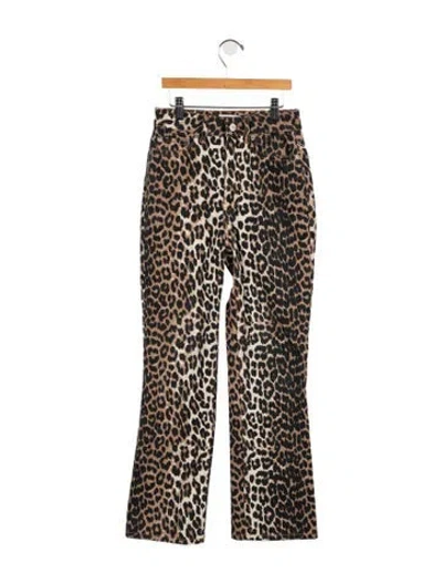 Pre-owned Ganni High-rise Flared Jeans In Multicolor