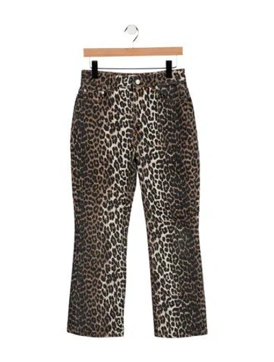 Pre-owned Ganni High-rise Flared Jeans In Multicolor