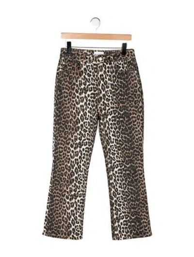 Pre-owned Ganni High-rise Flared Jeans In Neutral