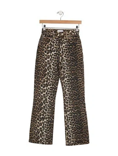 Pre-owned Ganni High-rise Flared Jeans In Neutrals