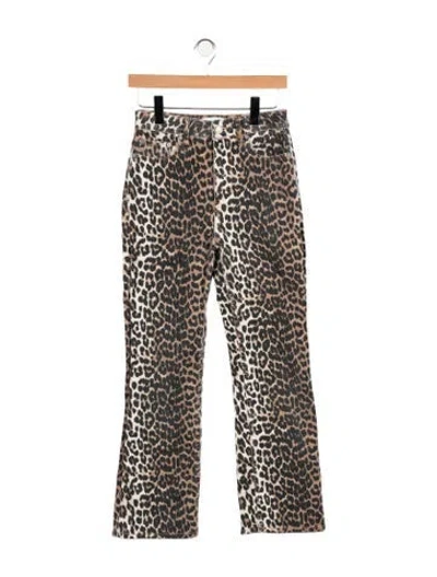 Pre-owned Ganni High-rise Flared Jeans In Neutrals