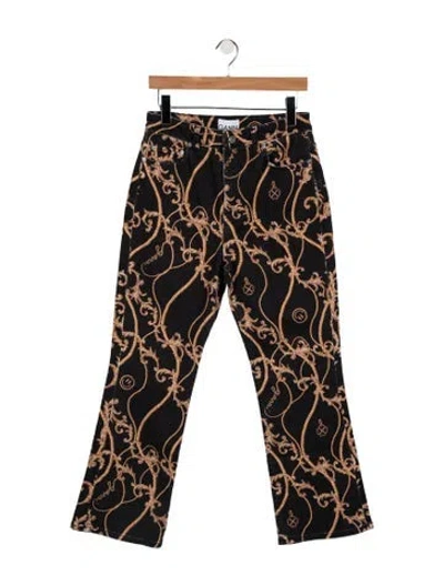 Pre-owned Ganni High-rise Flared Jeans W/ Tags In Black