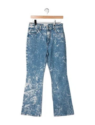 Pre-owned Ganni High-rise Flared Jeans W/ Tags In Blue