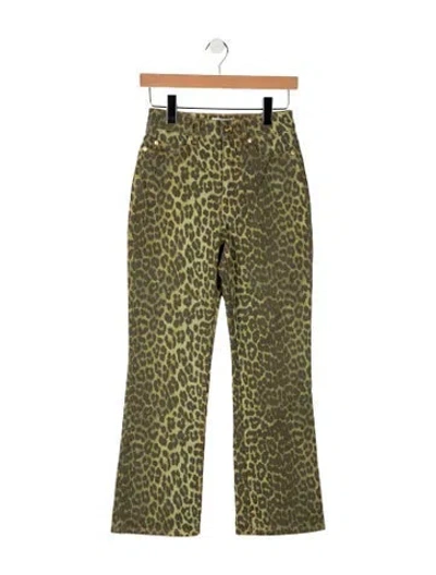 Pre-owned Ganni High-rise Flared Jeans W/ Tags In Green