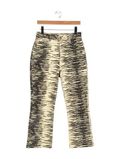 Pre-owned Ganni High-rise Flared Jeans In Yellow