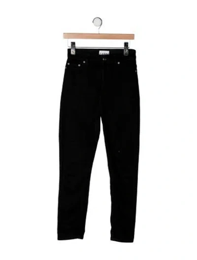 Pre-owned Ganni High-rise Skinny Leg Jeans In Black