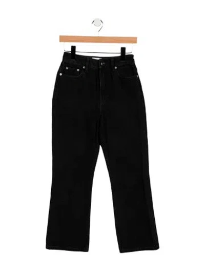 Pre-owned Ganni High-rise Straight Leg Jeans In Black