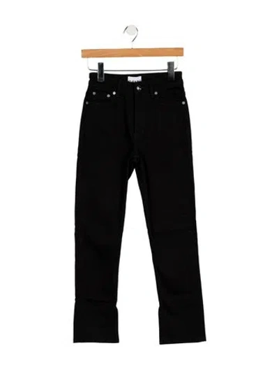 Pre-owned Ganni High-rise Straight Leg Jeans In Black