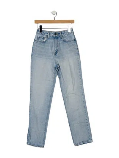 Pre-owned Ganni High-rise Straight Leg Jeans In Blue