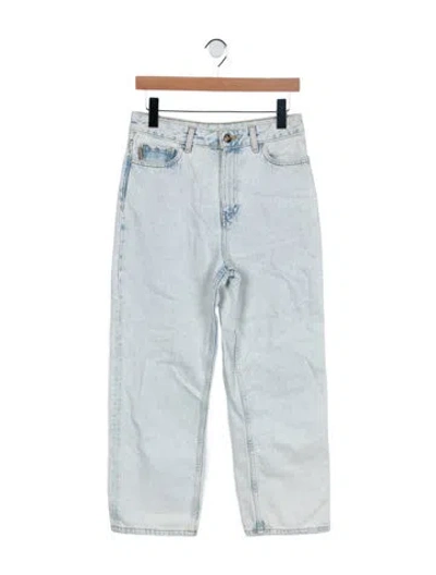 Pre-owned Ganni High-rise Straight Leg Jeans In Blue