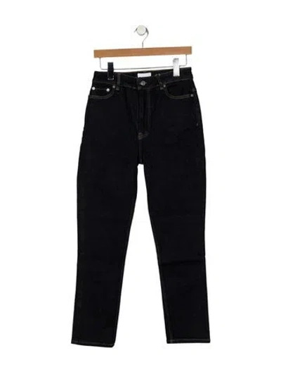 Pre-owned Ganni High-rise Straight Leg Jeans In Blue