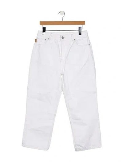Pre-owned Ganni High-rise Straight Leg Jeans In Blue