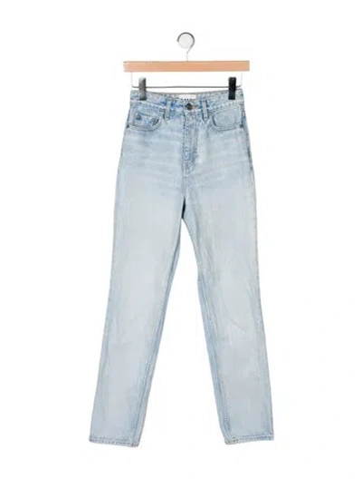 Pre-owned Ganni High-rise Straight Leg Jeans In Blue