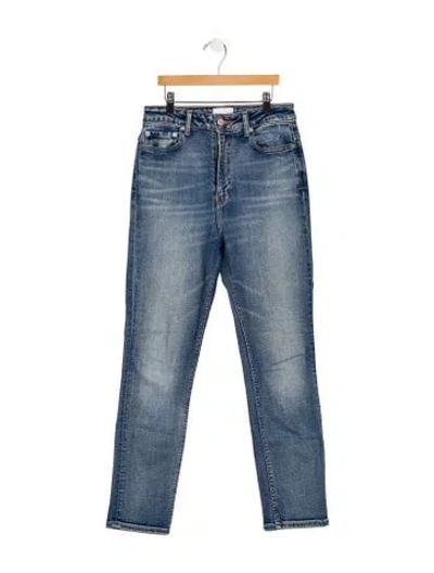 Pre-owned Ganni High-rise Straight Leg Jeans In Blue